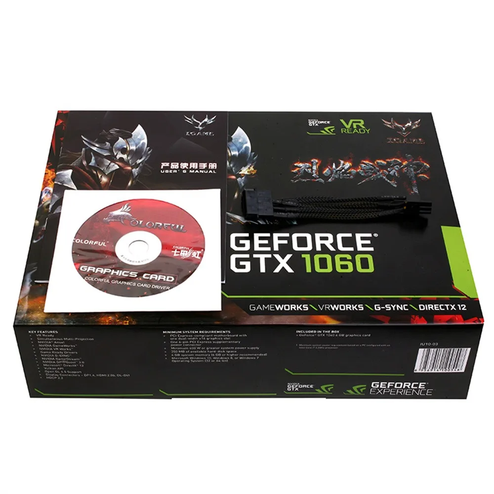Красочная iGame GTX1060 U 3G игровая видеокарта 1556 1771 МГц/8008 МГц I2M5 M0313| |