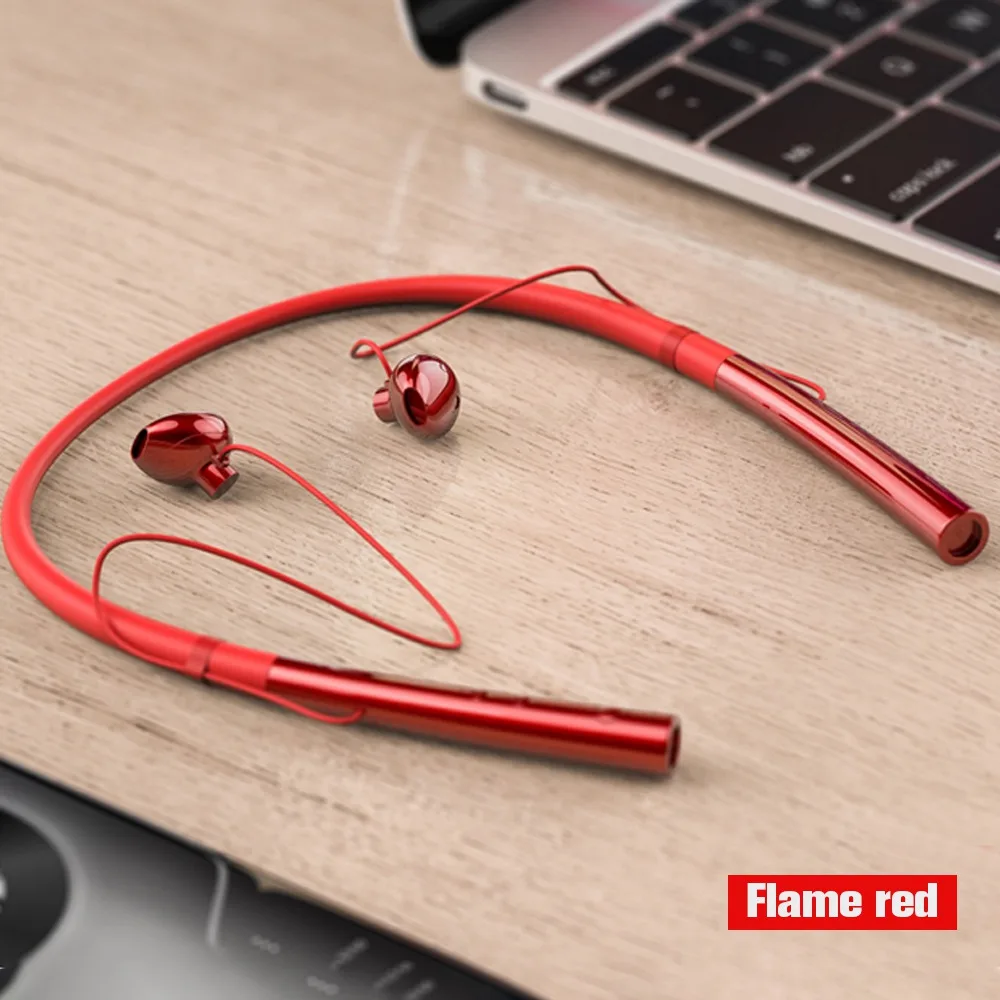 Red Спортивная bluetooth-гарнитура, наушники для телефона, наушники V5.0, стерео шейные, беспроводные наушники для телефонов samsung, для iPhone, Xiaomi, наушники - Цвет: Red