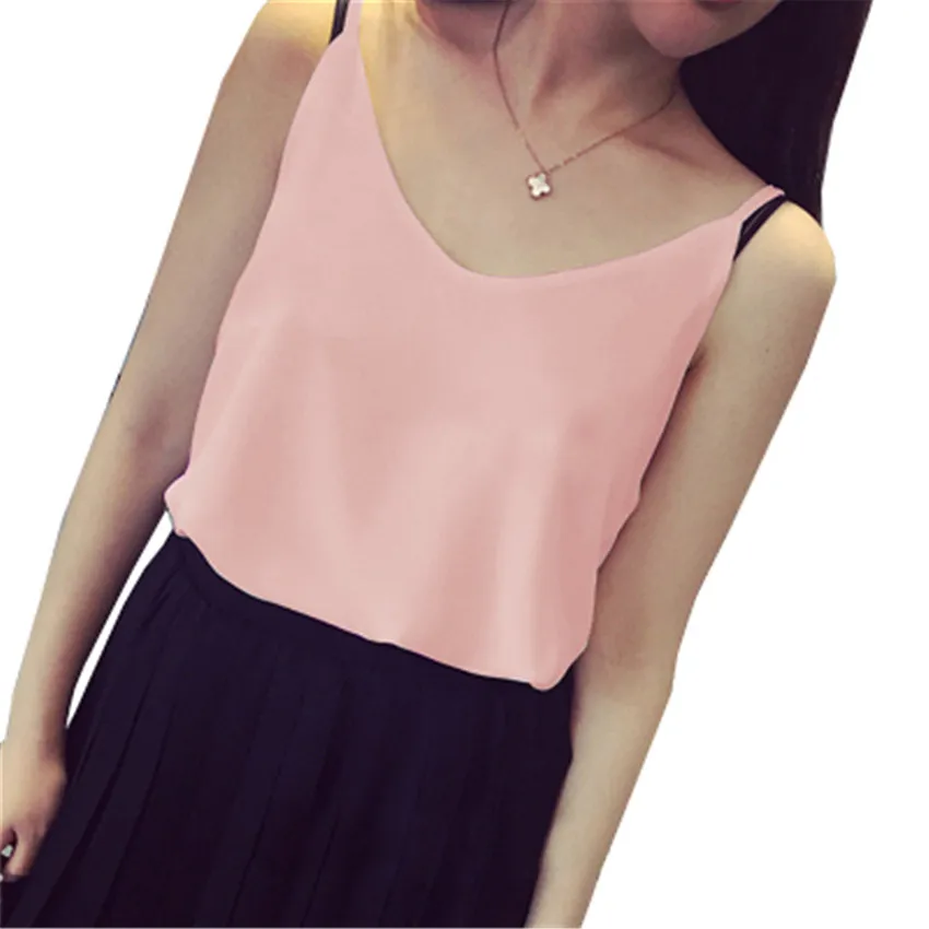 Женский шифоновый жилет без рукавов черно белый облегающий топ размера плюс