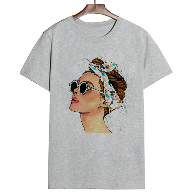 1895-gray Лето, Harajuku, модная, крутая, с принтом, женская футболка, для отдыха, уличная одежда, эстетическая футболка, трендовая, тонкая, удобная рубашка - Цвет: 1895-gray