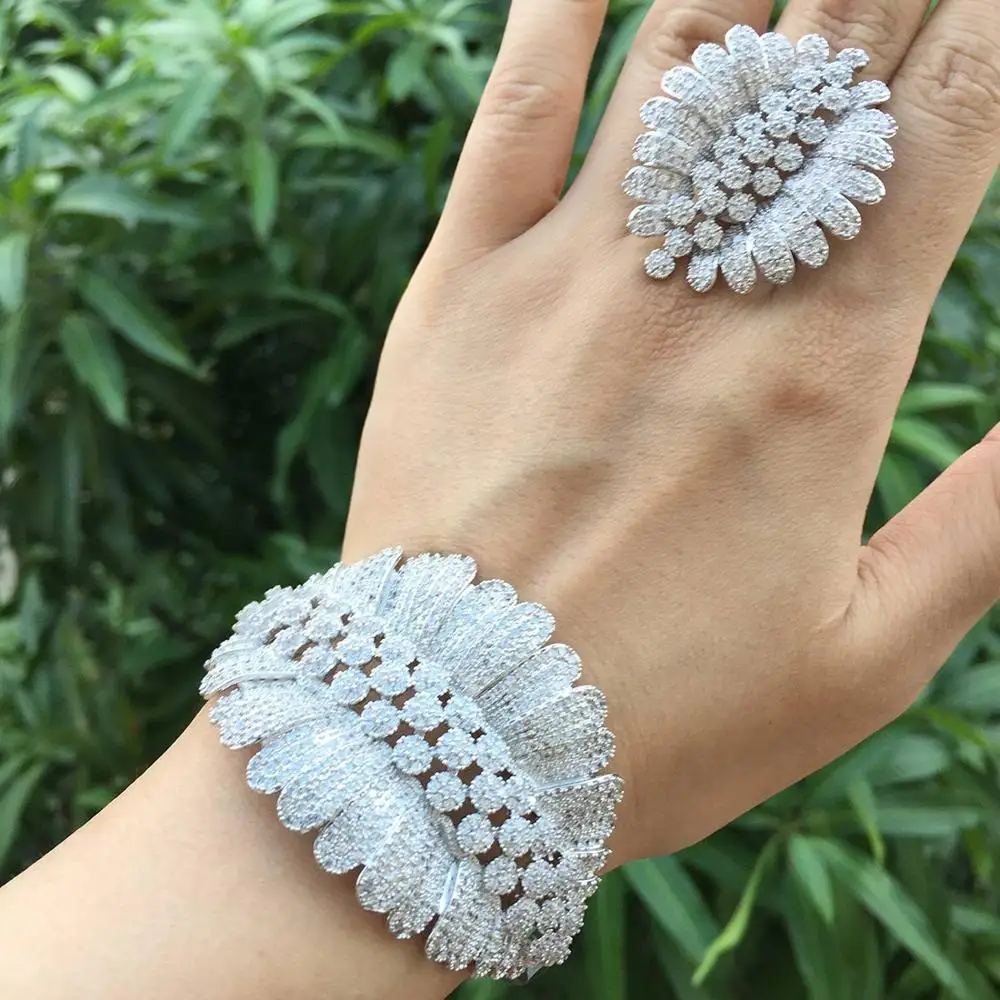 Женский браслет ModemAngel модный роскошный из 3 тонов с цветами и кубическим