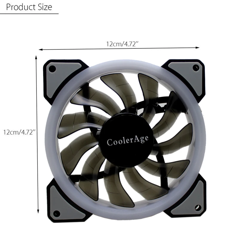 3 шт. PC чехол для ноутбука охлаждения Cooler RGB светодио дный 120 мм низкая Шум