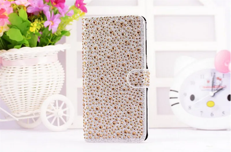 1 Piece For iphone 6 plus 6s 5.5&quotLuxury quality book style PU leather diamond water drop Shining crystal full case cover |