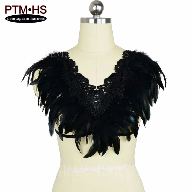 Style O0478 Цвет перьевые эполеты Бюстгальтер плечевой крылья BurningMan танцевальных фестивалях восторженные одежда стимпанк готический организм нижнего белья - Цвет: Style O0478