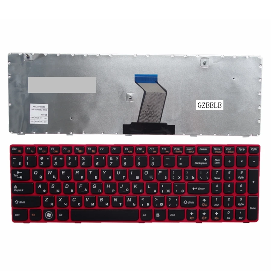 GZEELE Для lenovo G580 Z580A G585 Z585 G590 с рамкой RU раскладка для замены Красный Черный Цвет Русская клавиатура для ноутбука