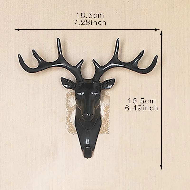 Голова оленя рога настенный крюк для висячих ключей одежда шляпа шарф сумки