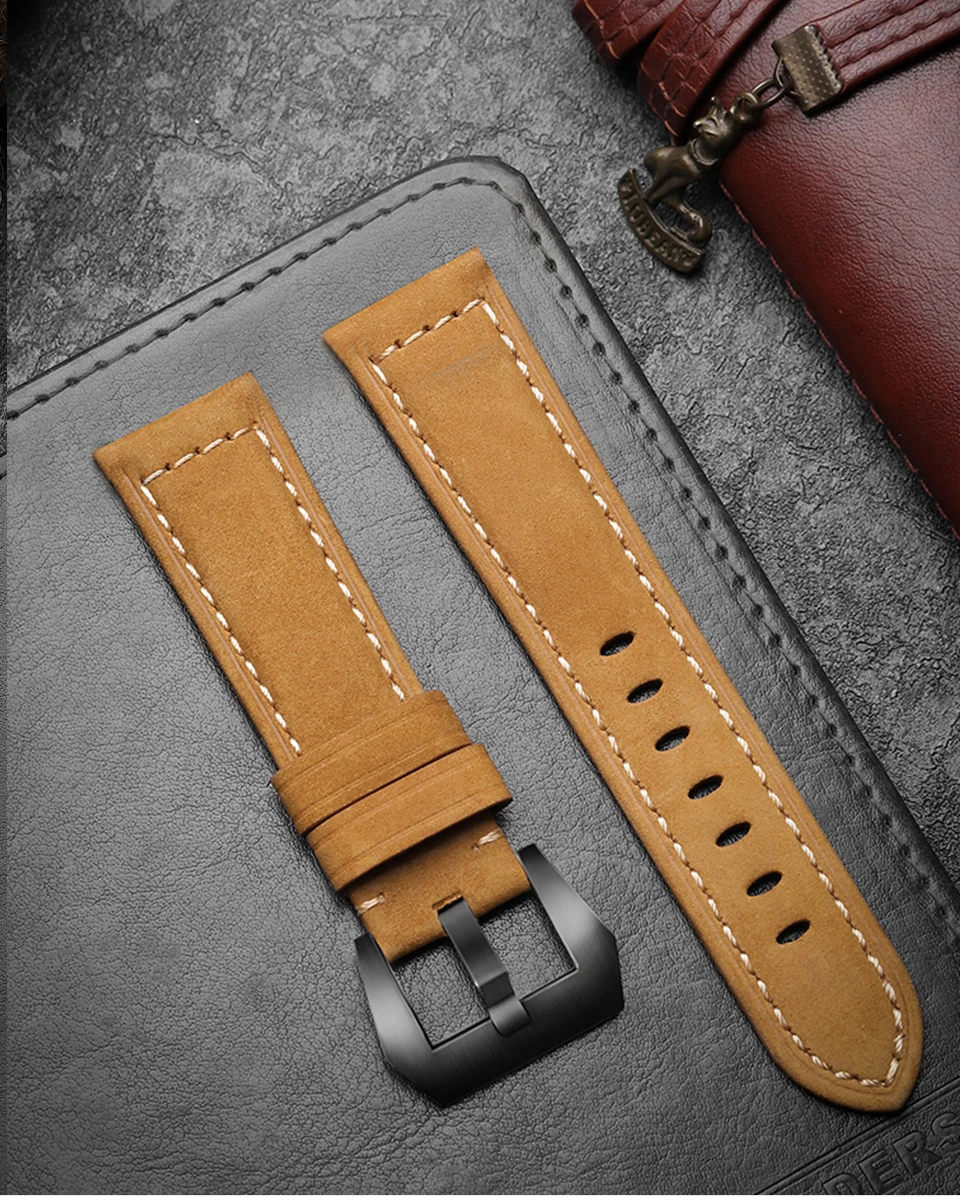 Ремешок Carouse 22 мм 20 мм ручной работы из воловьей кожи для samsung Galaxy Watch Active 42 мм 46 мм gear sport S2 S3 классический ремешок для huawei GT 2