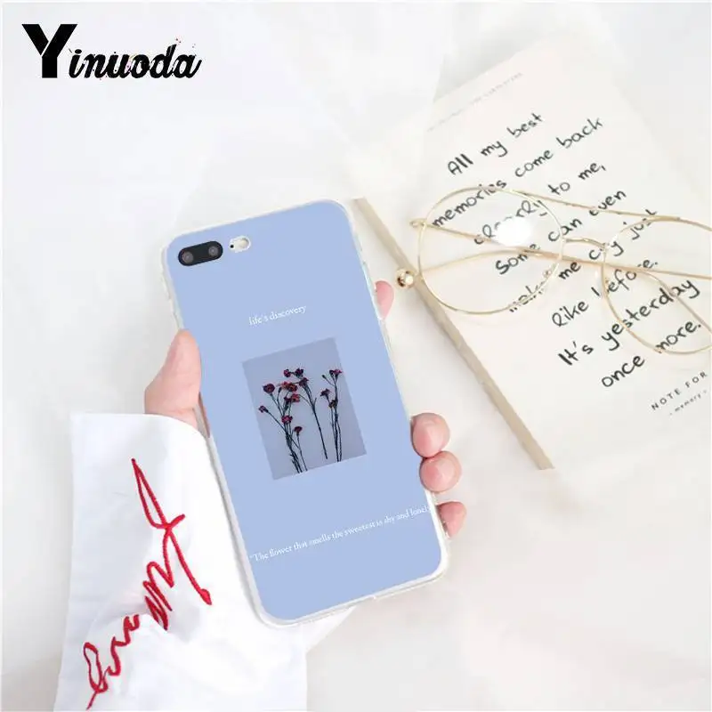 Yinuoda красивый чехол для телефона с принтом в виде цветов iPhone 8 7 6 6S Plus 5 5S SE XR X XS MAX 10 11