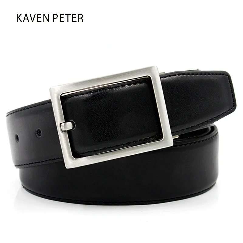 Ремень мужской из натуральной кожи Модный дизайнерский темно-синий пояс |