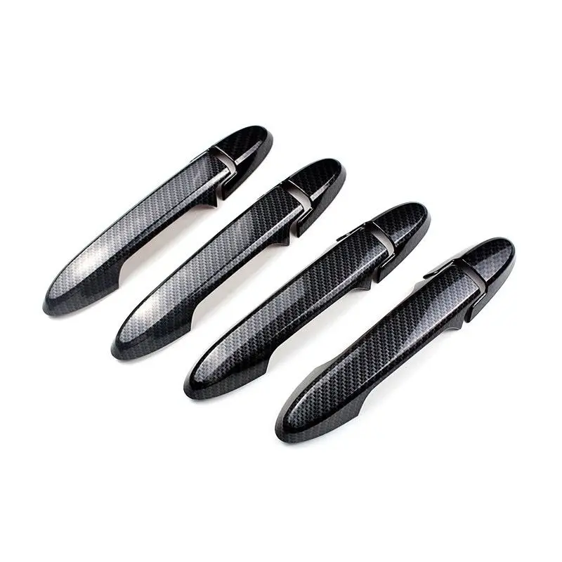set Pcmos углеродное волокно ABS боковая Дверная ручка Крышка отделка Подходит для Honda Jazz наружные части двери наклейки Стиль Новая мода - Цвет: set