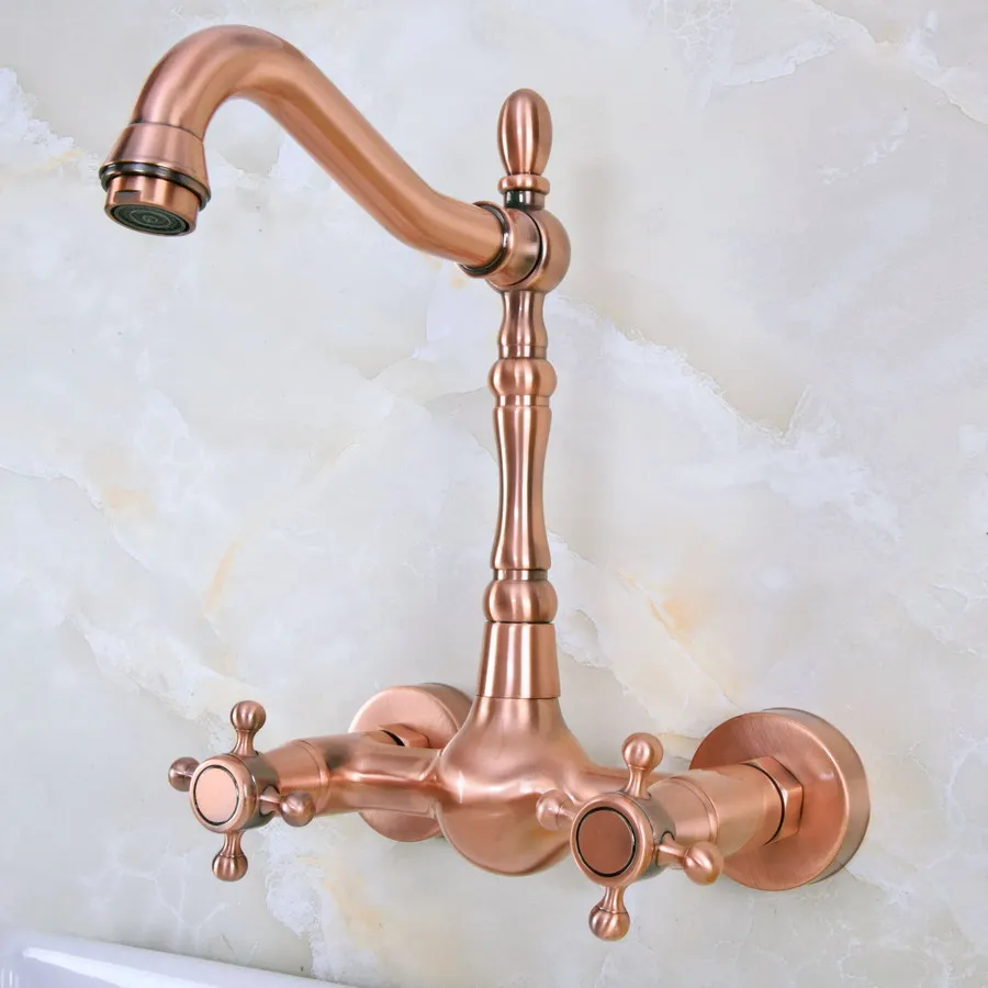 Античная красная медь латунь ванная комната кухонный кран для раковины