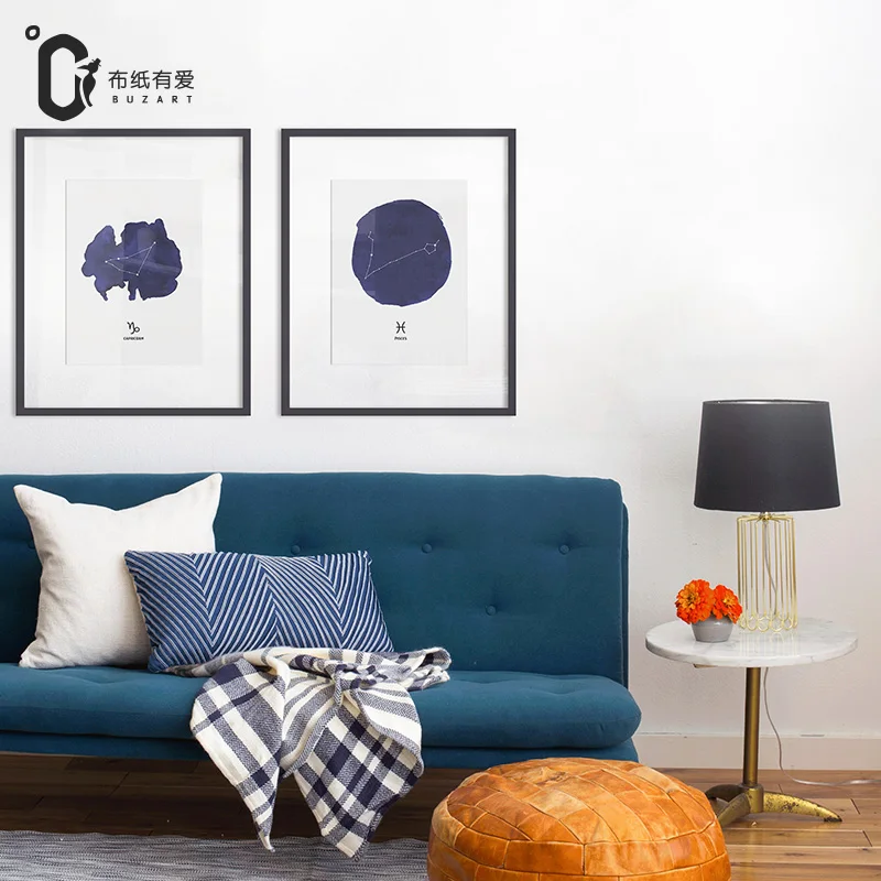 Знак зодиака современный стиль Постер парусина подарок удачи для семьи