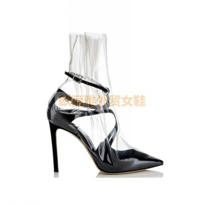 Женские модельные Прозрачные ботинки челси из ПВХ элегантные прозрачные туфли