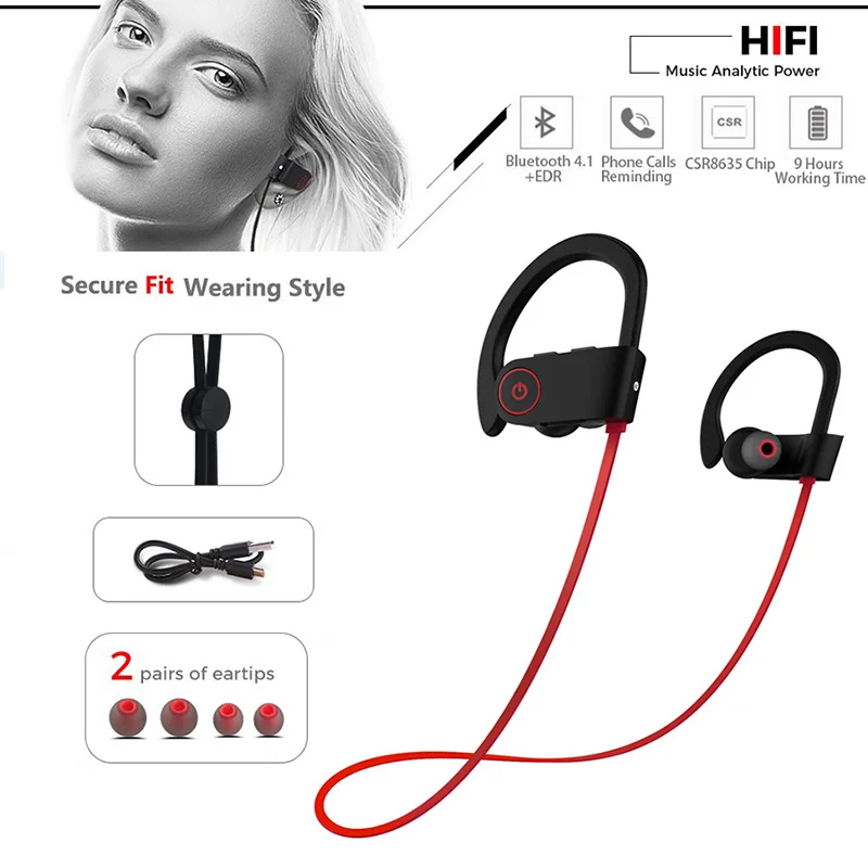 Беспроводные Bluetooth наушники с отличной низкой звуковой частотой Спортивная