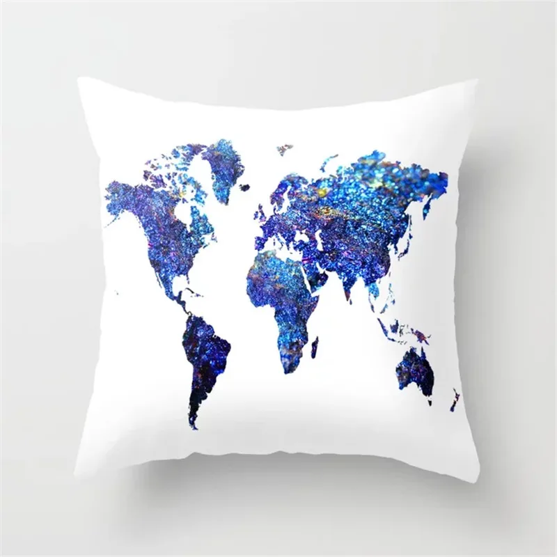 Cushion Covers25 Чехлы карта мира декоративные наволочки для подушки из хлопка и полиэстера Cojines Decorativos для диваном автомобиля домашнего бросить подушки крышки - Цвет: Cushion Covers25