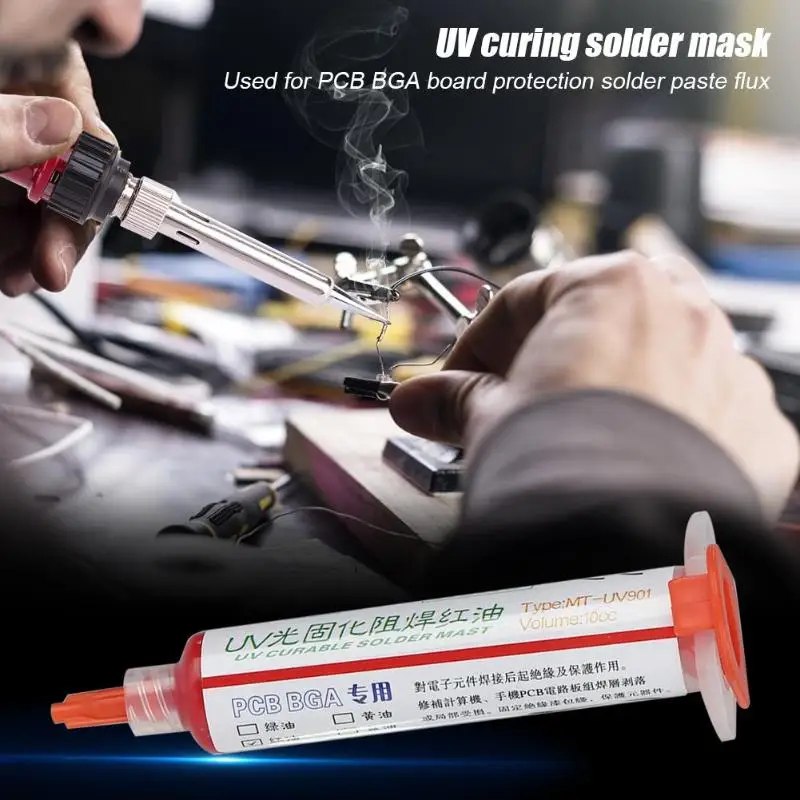 10CC Oil UV Solder Mask BGA PCB Paint Prevent Corrosive Arcing Soldering Paste Adhesive Curable Cream for | Инструменты