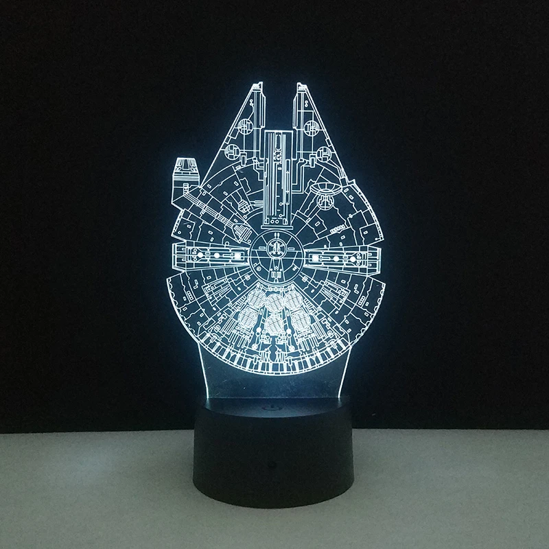4 шт./лот Звездные войны ночник 3D светодиодный ночной Светильник Сокол Миллениум Звезда смерти Дарт Вейдер R2D2 USB настольные лампы домашний ночник