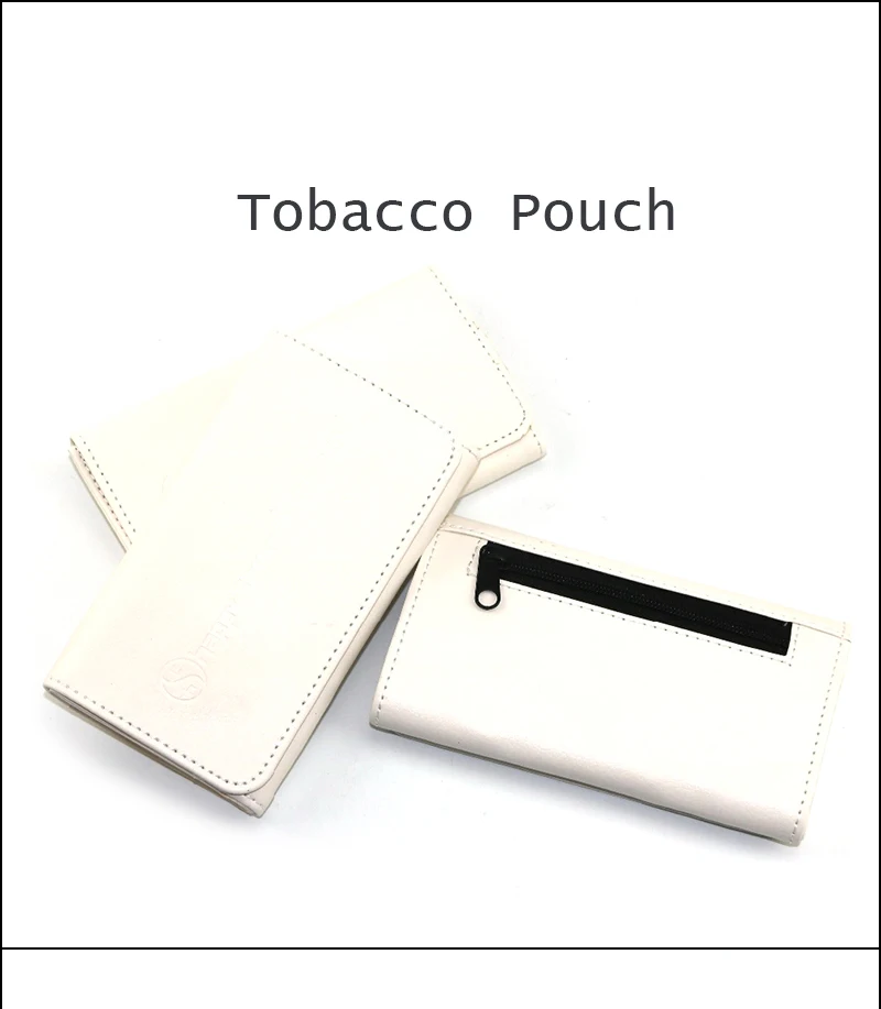 JIJU High Quality Grade Genuine Leather Hookah Cigarette Tobacco Pipe Pouch Case Smoking Bag Perfect Gift White Style