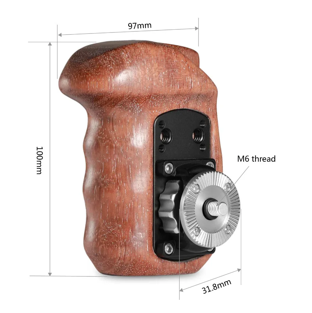 Ручка стабилизатора для камеры SmallRig DSLR деревянная ручка с розеткой крепления на