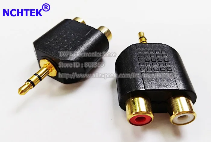 NCHTEK 3 5 мм стерео 1/8 &quotштекер к двойному RCA разъему сплиттер аудио адаптер