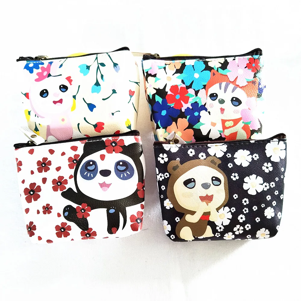M094 новинка женский кошелек милый маленький цветок мишка ПУ сумка для монет