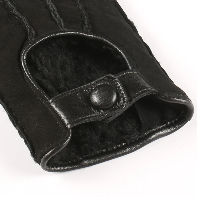 Женские кожаные перчатки Gours черные и коричневые из натуральной козьей кожи с