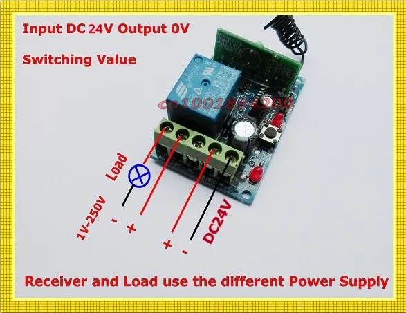 Переключатель дистанционного управления DC 24V 1CH релейный приемник COM NO NC