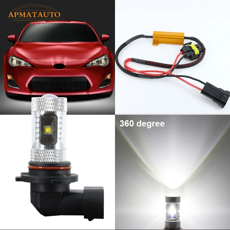 2x6000 K белый 9005 HB3 Автомобильные светодиодные лампы для 2013 &amp up Scion FR-S дальнего