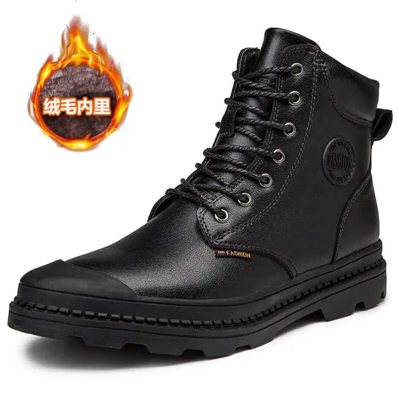 MYCORON New Arrivals Autumn Winter Shoes Men Leather 2019 Brand Designer Snow Boots Male Work Bota Masculina Couro | Обувь