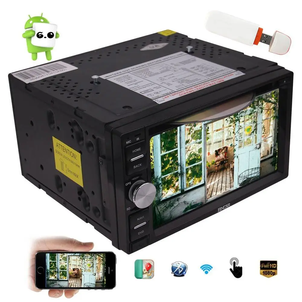 6 2 &quotAndroid 0 Автомобильный стерео Din в тире gps навигация dvd плеер - Цена: 16 614,79 руб.