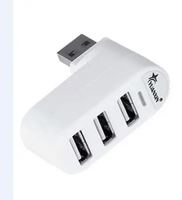 Белый Вращающийся высокоскоростной usb-хаб с 3 портами 2,0 USB разветвитель адаптер для ноутбуков/планшетных ПК периферийных устройств - Цвет: Белый
