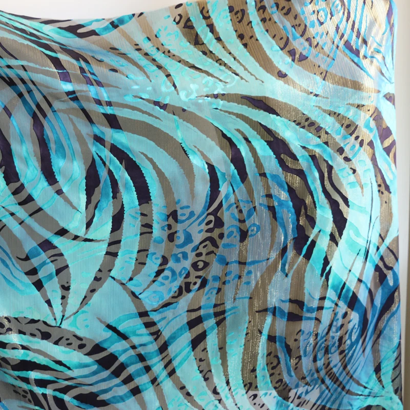 Золотая блестящая шелковая ткань для вечернего платья 3d парчовый Шелковый марля