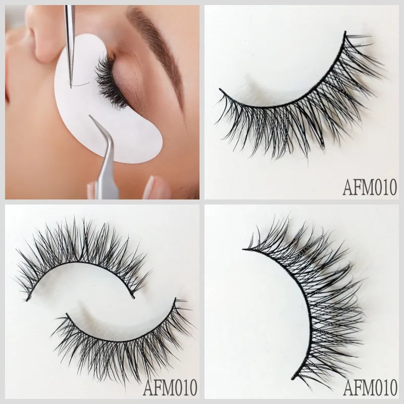 

IN USA 100pairs Makeup Mink Eyelash 3D Mink Lashes Fluffy Soft Wispy Volume Natural long Cross False Eyelashes Reusable Eyelash