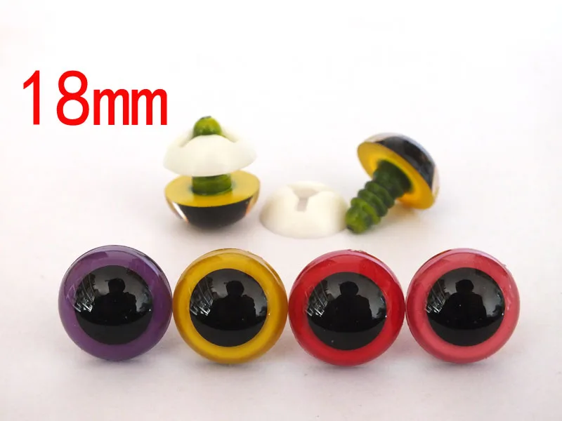 Горячая Распродажа Красочные 40 шт. 18 мм пластиковые безопасные глаза для Мишки