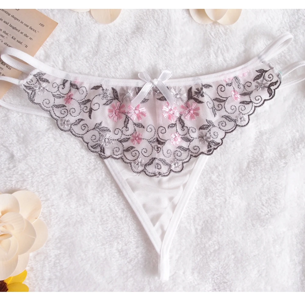 Сексуальные трусики с вышивкой женские горячие эротические стринги для секса