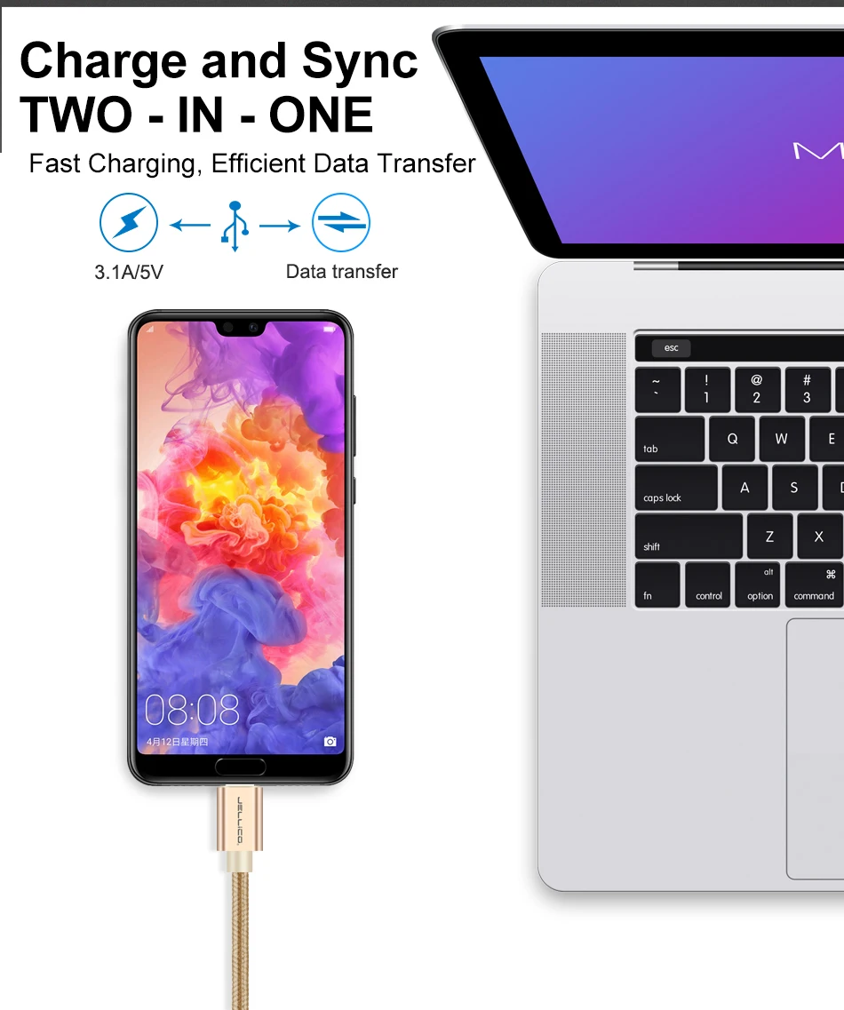 Jellico type C Быстрая зарядка USB C кабель type-C 3.1A кабель для передачи данных зарядное устройство для телефона samsung S9 S8 Note 8 Xiaomi Mi6 huawei адаптер
