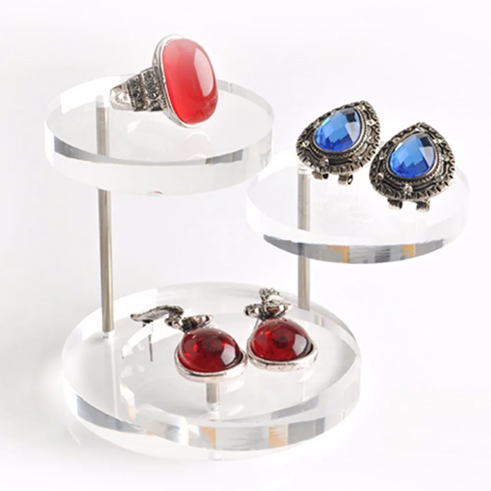 Новый органайзер для ювелирных изделий прозрачная подставка дисплея 3 лотка