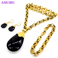 amumiu water drop wedding jewelry sets inlay luxury crystal bridal jewelry set gifts necklace earrings elegant party gold js056a