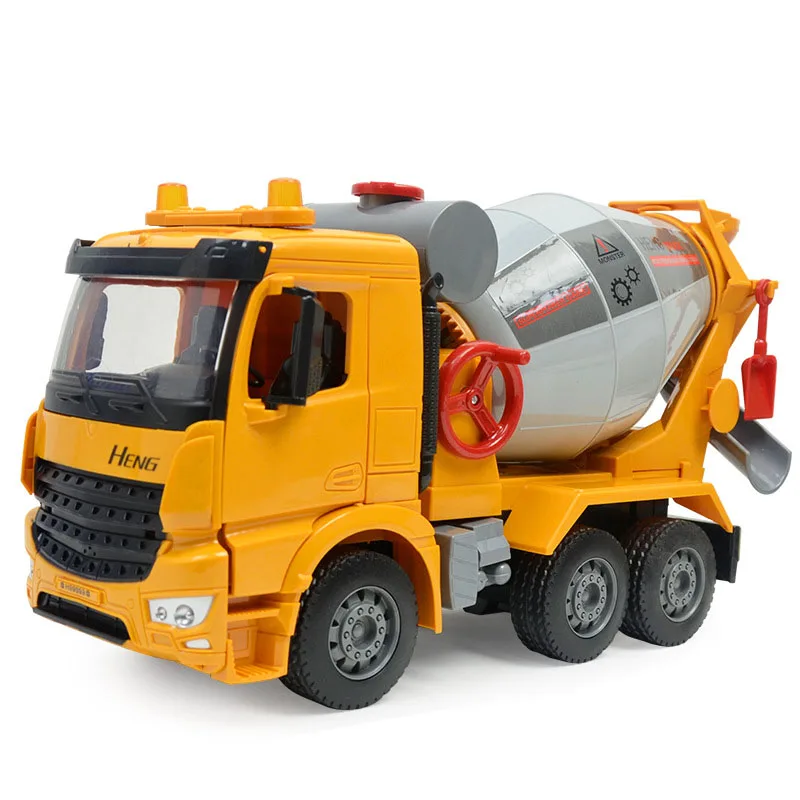 Misturador de Cimento Caminhão de Concreto Som e Luz Concreto Grande Inércia Simulação Criança Menino Brinquedo Carro Escala Caminhão Modelo Brinquedos