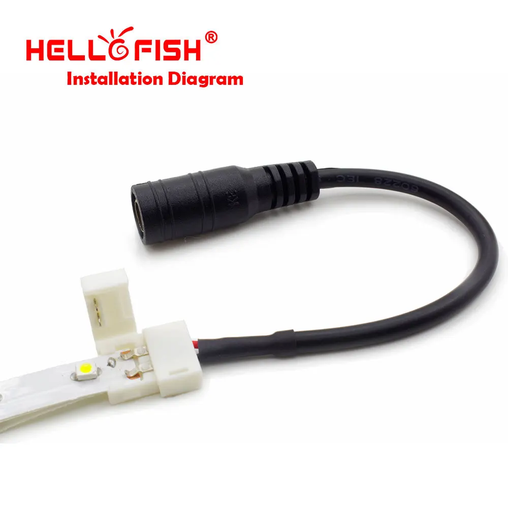 Hello рыбы Женский DC Power Plug Быстрый разъем пайки Разъем для 3528 Бесплатная доставка |