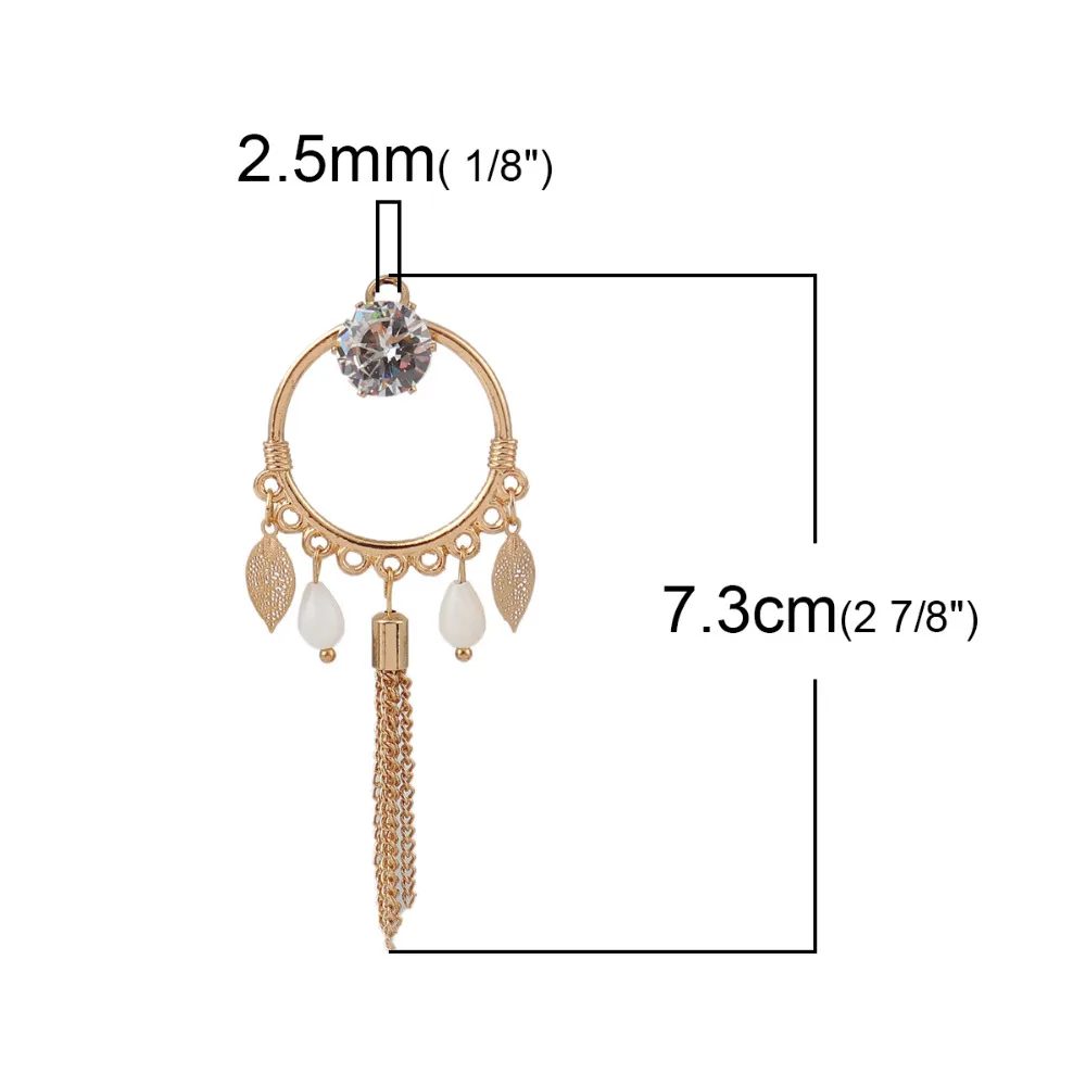 DoreenBeads медные Подвески с кисточками золотистого серебристого белого цвета