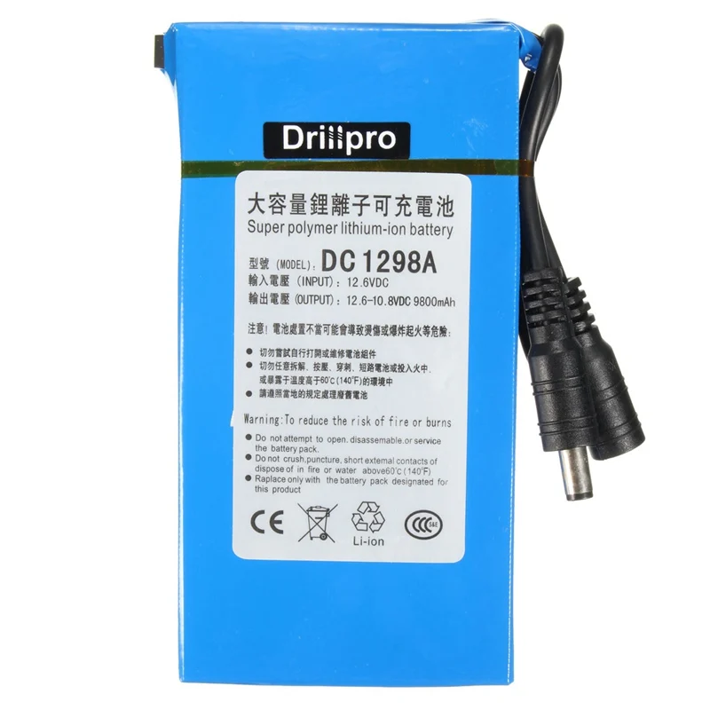 DC 12V 3000-9800mAh супер мощный литий-ионный аккумулятор для ЕС/США