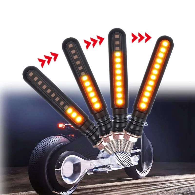 

Hot 1 Pair Universal Motorcycle Turn Signal Light 24 LED Flexible Bendable Tail Indicator Flasher JLD