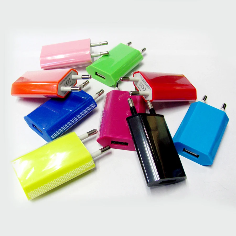 USB настенное зарядное устройство 5В 1А Универсальное зарядное устройство для мобильного телефона смартфон для путешествий зарядное устройство адаптер питания для iPhone 6 6S 5 5S SE 10 цветов