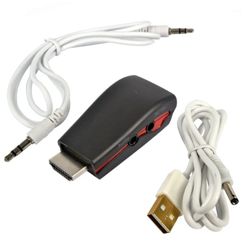 1080P HDMI-совместимый Переходник VGA штырь-гнездо + аудиокабель USB кабель питания для