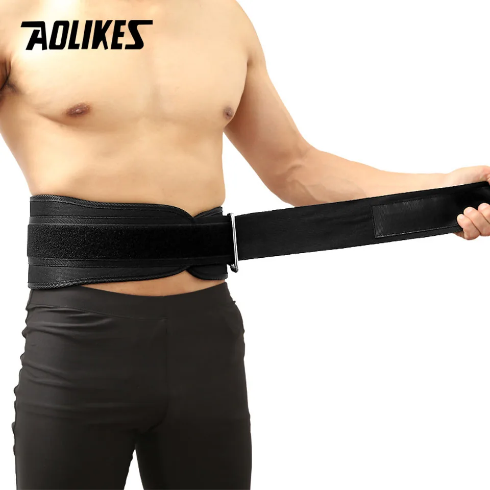 

1PCS AOLIKES Sport Pressurized Weightlifting Bodybuilding Waist Support Belt Fitness Squatting Training Lumbar Back Supporting