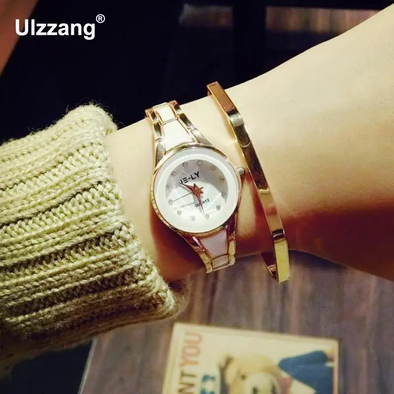 Модные маленькие часы с Циферблатом из сплава и пластика кварцевые наручные