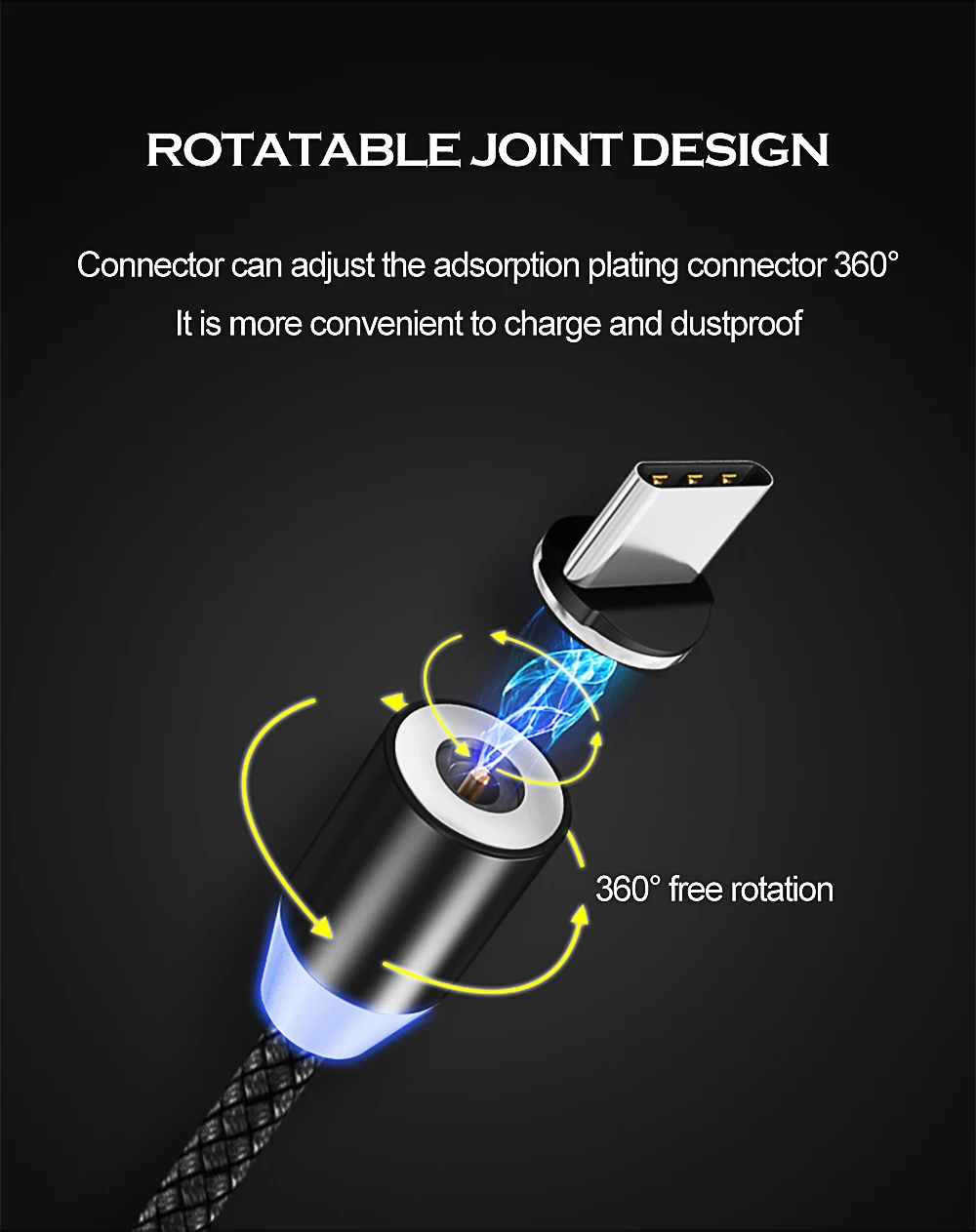 Магнитный светодиодный usb-кабель для быстрой зарядки для iphone 6, 6s, 7, 8, XS, X, шнур зарядного устройства для samsung s9/10 type-C, Micro USB кабель для зарядки телефона