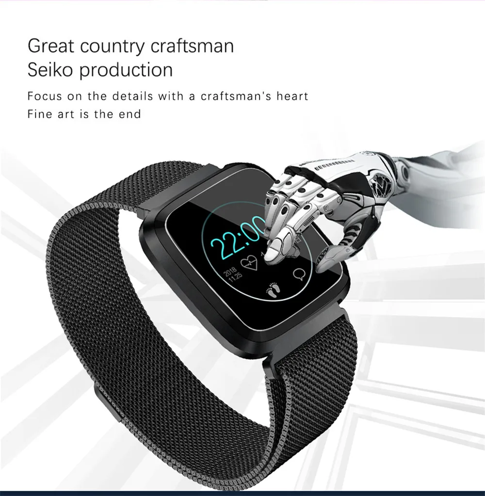Умные часы AMYNIKEER L18 VS FLY1 монитор сердечного ритма кровяное давление сна 1,3 дюйма цветной экран IP68 Водонепроницаемый умный Браслет