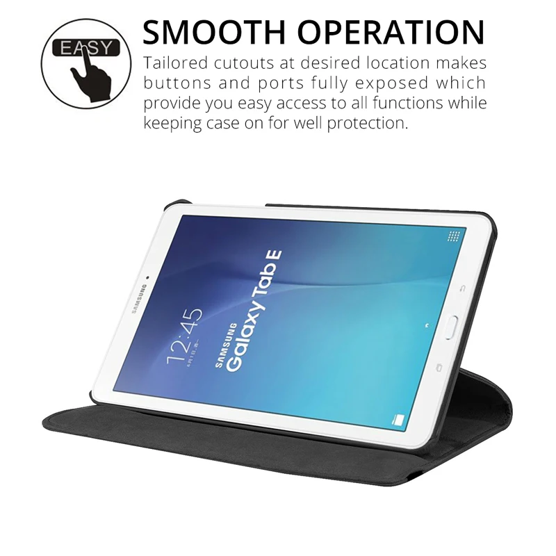 360 Вращающийся чехол для Samsung Galaxy Tab E 9 6 T560 T561 SM Тонкий из ПУ кожи с подставкой